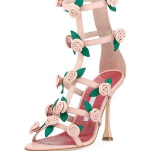Manolo Blahnik Doit Rosette Caged Sandal